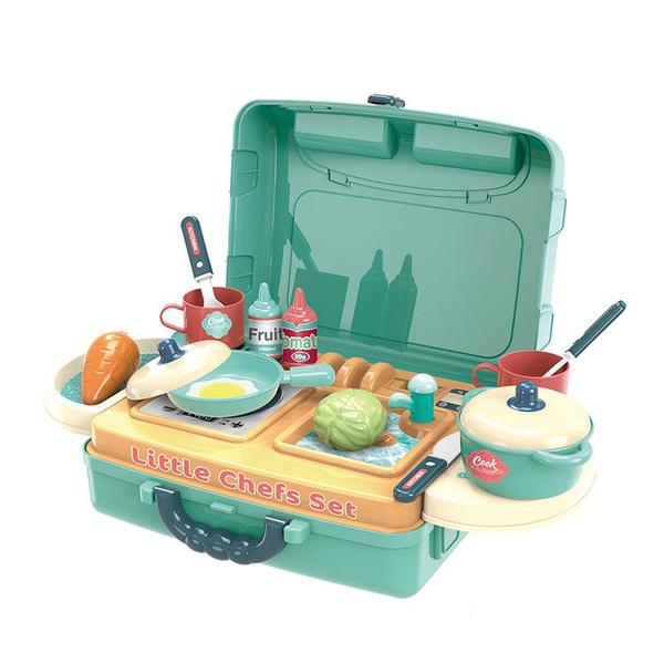 Imagem de Cozinha infantil 3 em 1 kit maleta chef brinquedo - mc1006m