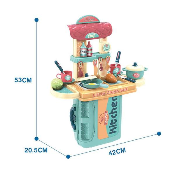 Imagem de Cozinha infantil 3 em 1 kit maleta chef brinquedo - mc1006m