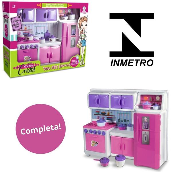 Imagem de Cozinha Infantil Brinquedo Kit Criança Completa Fogão Menina