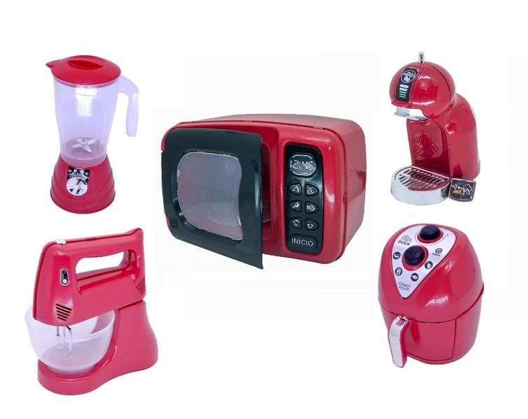 Imagem de Cozinha Infantil Brinquedo Menino Casinha Panelinha Vermelho