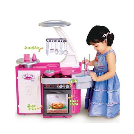 Imagem de Cozinha Infantil Clássica Rosa - Com 76 Cm da Cotiplás Ref 1601