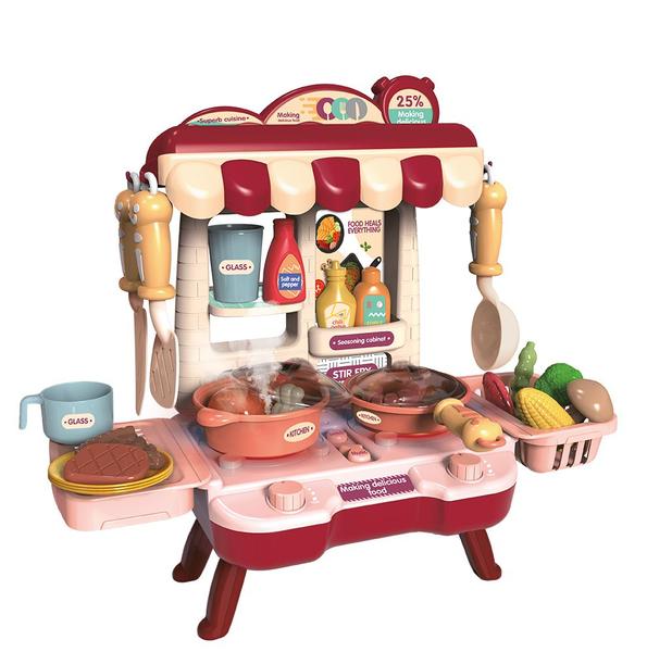 Imagem de Cozinha Infantil Com 34 Peças Com Luz E Som Vermelha Zippy Toys 