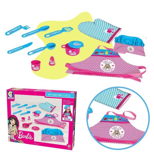 Imagem de Cozinha Infantil Completa Barbie Panelinhas 15 Acessorios