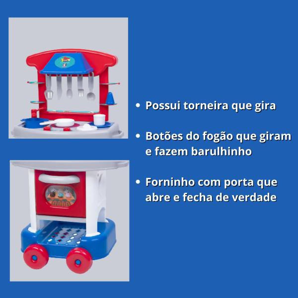 Imagem de Cozinha Infantil Completa De Brinquedo 71cm Play Time Com Acessórios Meninos Meninas Cotiplás