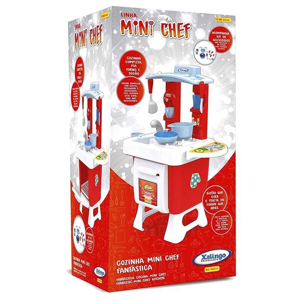 Imagem de Cozinha Infantil Completa Fantástica Vermelha Mini Chef