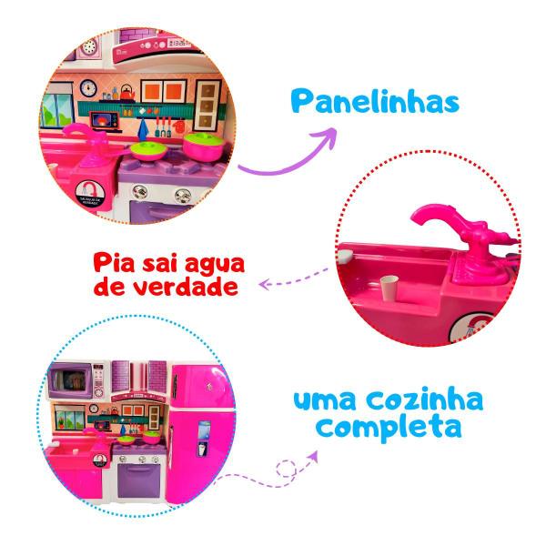 Imagem de Cozinha Infantil Completa Fogão Geladeira Microondas 706 Lua de Cristal