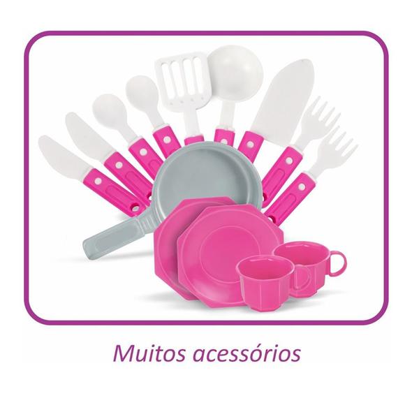 Imagem de Cozinha Infantil Completa Pink Com Água - Magic Toys