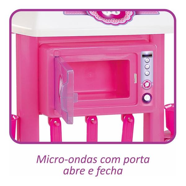 Imagem de Cozinha Infantil Completa Rosa Sem Água - Magic Toys