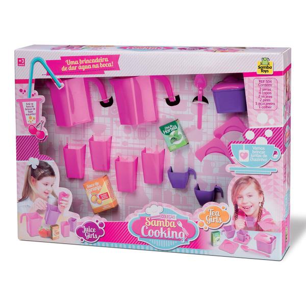 Imagem de Cozinha Infantil Jogo Chá E Suco Rosa - Samba Cooking