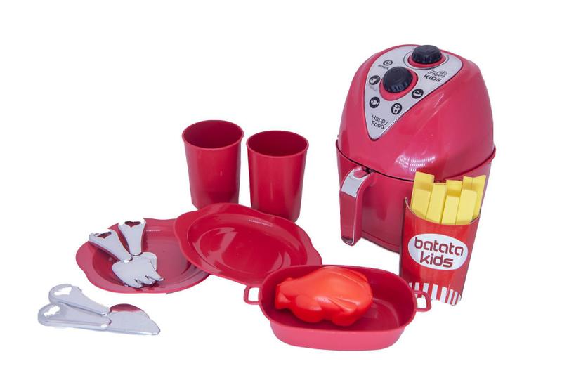 Imagem de Cozinha Infantil Menino Microondas Air Fryer Cesta Fruta