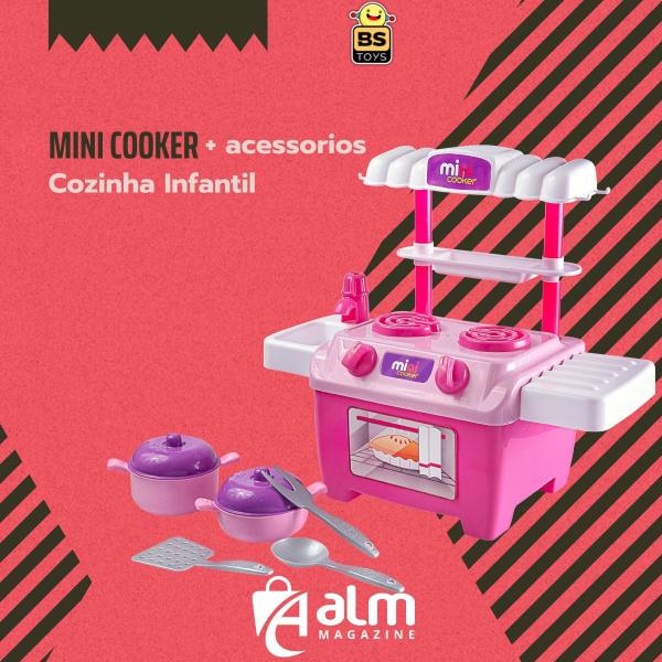 Imagem de Cozinha Infantil Mini Cooker Panelas Colher Brinquedo  Bs Toys Fogão