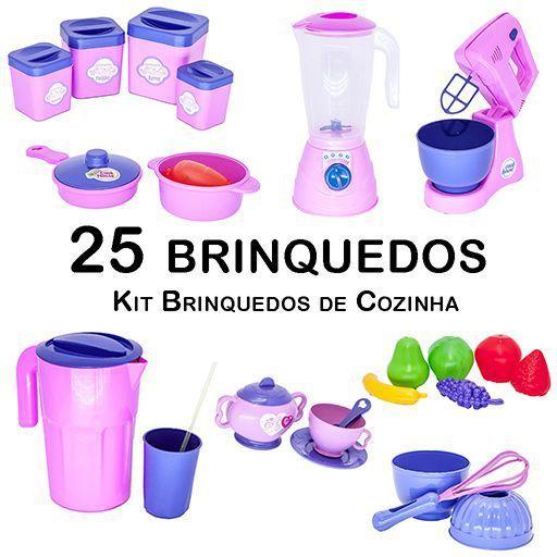 Imagem de Cozinha Infantil Panela Xícara Pote Forma Jarra Copo 25pç