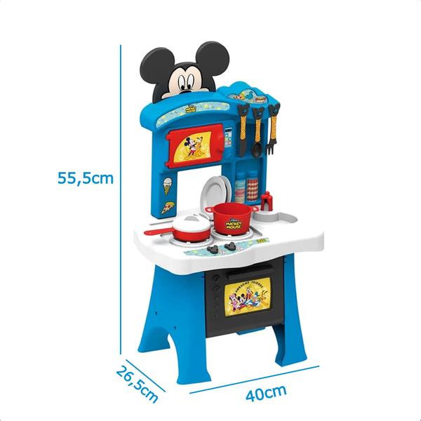 Imagem de Cozinha Infantil Petit Chef Mickey Completa Com Acessórios e Forninho Com Botão Faz de Conta Xalingo - 17287