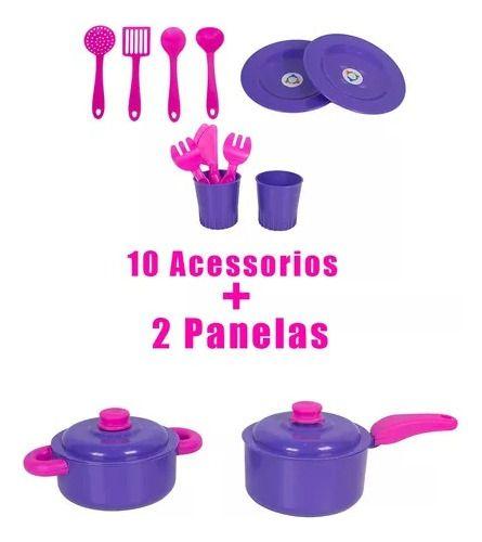 Imagem de Cozinha  Infantil Presente Crianças Menina Completa Pia Fogão Forno Cor Rosa Sai Água Pais & Filhos