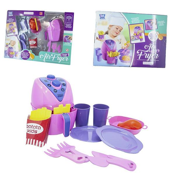 Imagem de Cozinha Infantil Rosa Menina Brinquedo Jantar Comida 25pç