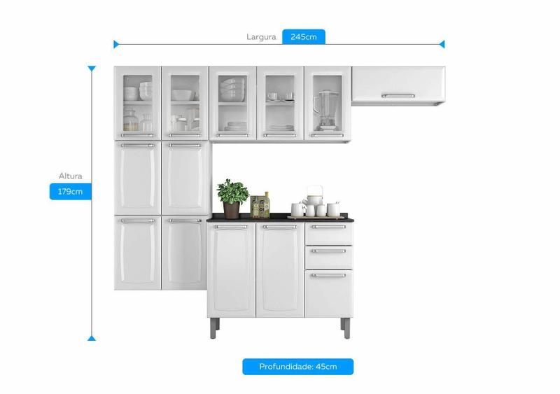 Imagem de Cozinha Itatiaia Luce - 4 Peças 5 Vidros  Branca