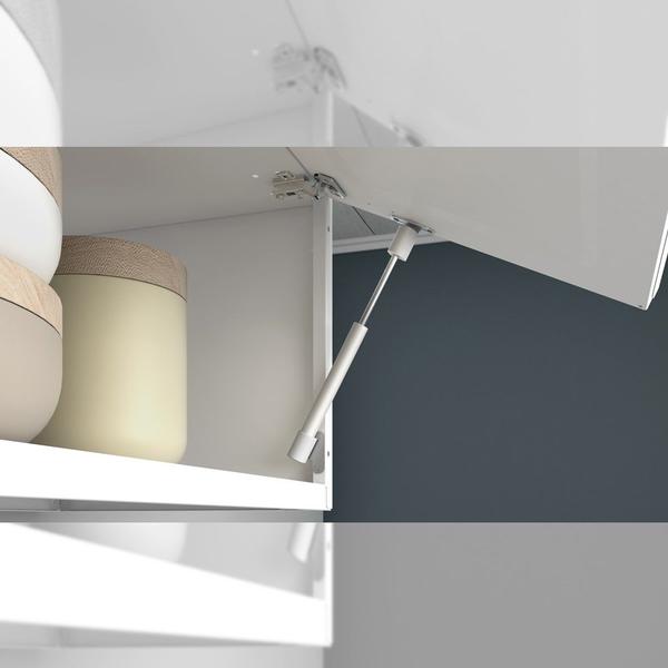 Cozinha Itatiaia Luce com Armários Aéreos e Balcão 2 Gavetas 8 Portas 3 Vidros Branco / Preto Imagem de Cozinha Itatiaia Luce com Armários Aéreos e Balcão 2 Gavetas 8 Portas 3 Vidros Branco / Preto