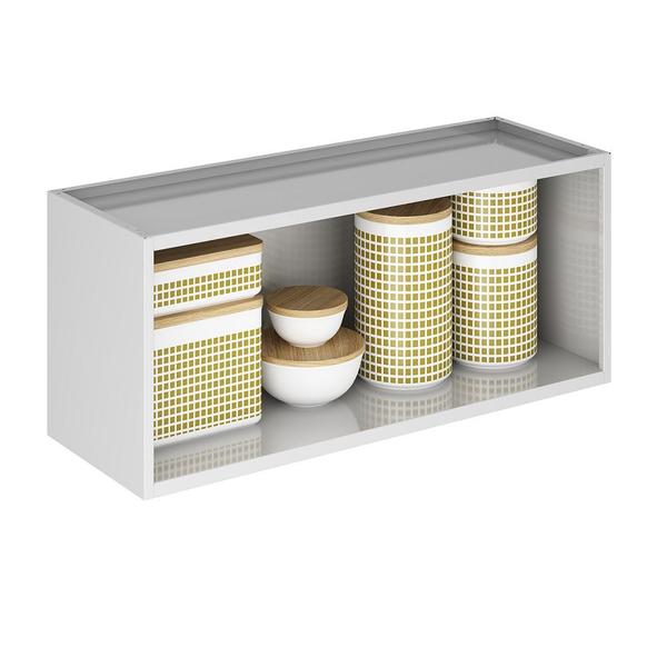 Cozinha Itatiaia Luce com Armários Aéreos e Balcão 2 Gavetas 8 Portas 3 Vidros Branco / Preto Imagem de Cozinha Itatiaia Luce com Armários Aéreos e Balcão 2 Gavetas 8 Portas 3 Vidros Branco / Preto