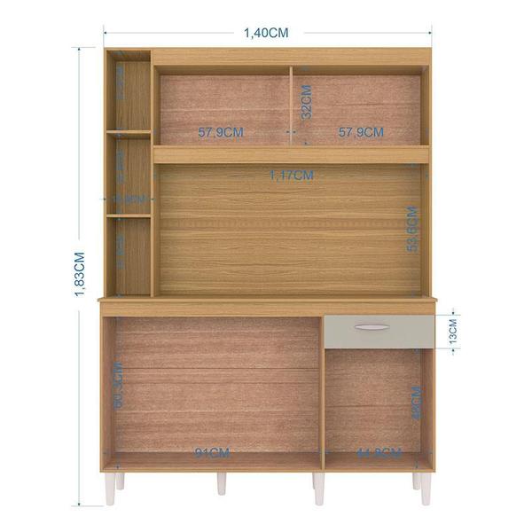 Imagem de Cozinha Kit Duda 140 cm Damasco Off White  Poquema