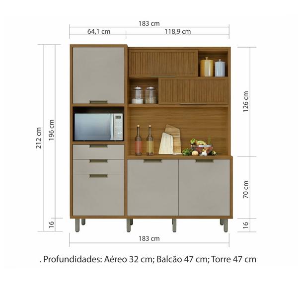 Imagem de Cozinha Loft Nesher Imperatriz Painel Gourmet 100% Mdf