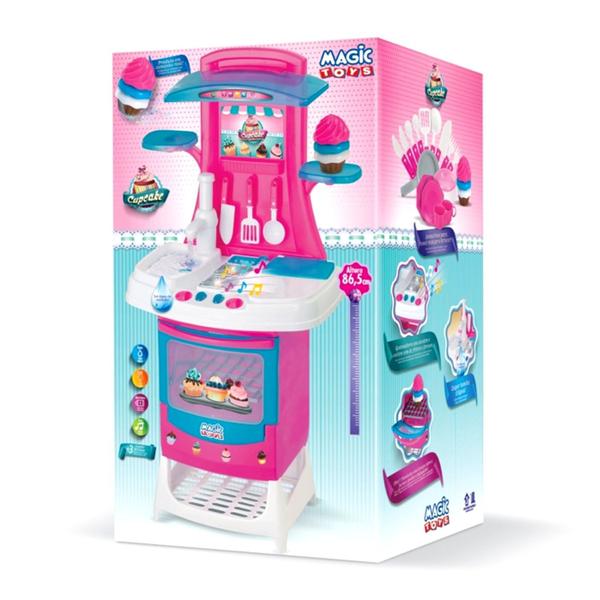 Cozinha Mágica Infantil Cupcake Rosa 8026 - Magic Toys Imagem de Cozinha Mágica Infantil Cupcake Rosa 8026 - Magic Toys