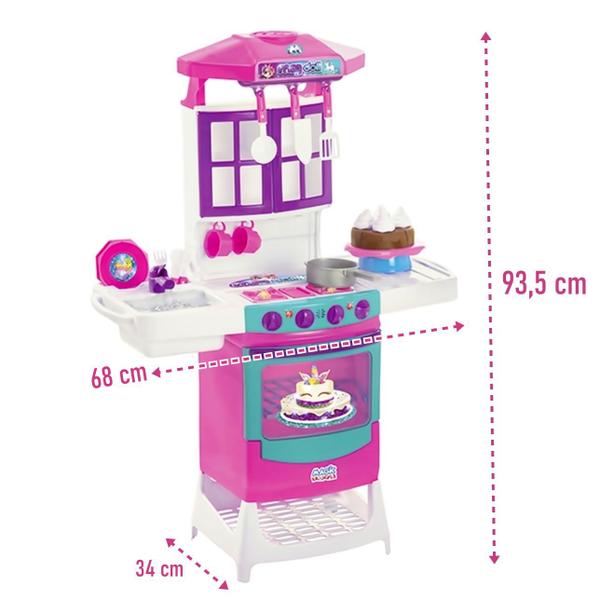 Cozinha Meg Doll Eletrônica Armário Fogão Pia Sai Água - Magic Toys Imagem de Cozinha Meg Doll Eletrônica Armário Fogão Pia Sai Água