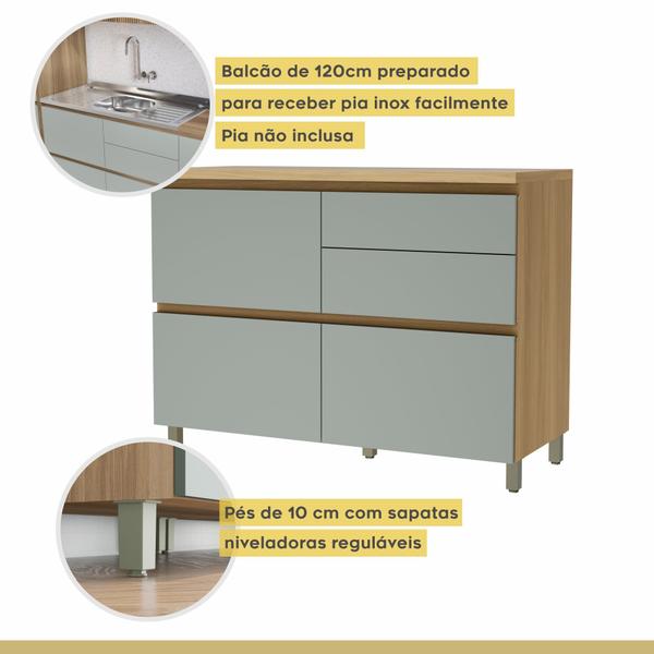 Cozinha Millena 2 Peças 120cm 100% Mdf Yescasa Imagem de Cozinha Millena 2 Peças 120cm 100% Mdf Yescasa