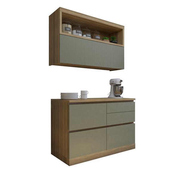 Cozinha Millena 2 Peças 120cm 100% Mdf Yescasa Imagem de Cozinha Millena 2 Peças 120cm 100% Mdf Yescasa