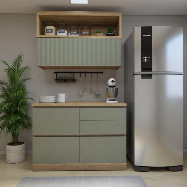 Cozinha Millena 2 Peças 120cm 100% Mdf Yescasa Imagem de Cozinha Millena 2 Peças 120cm 100% Mdf Yescasa