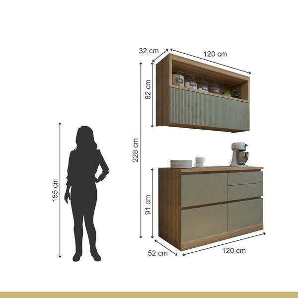 Cozinha Millena 2 Peças 120cm 100% Mdf Yescasa Imagem de Cozinha Millena 2 Peças 120cm 100% Mdf Yescasa