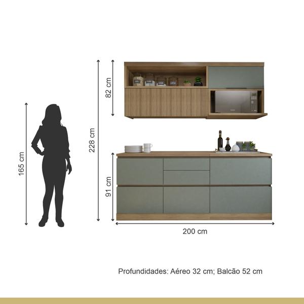 Imagem de Cozinha Millena 4 Peças Aereo Micro-ondas 100% Mdf Yescasa