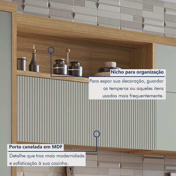 Cozinha Millena 5 Peças Aereo Micro-ondas 100% Mdf Yescasa Imagem de Cozinha Millena 5 Peças Aereo Micro-ondas 100% Mdf Yescasa