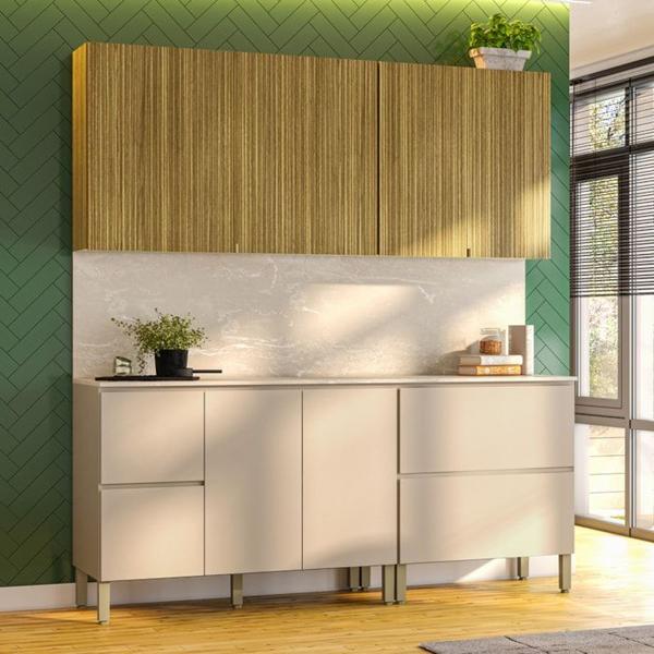 Imagem de Cozinha Modulada 06 Peças 222cm 3035ART Freijo Vanilla Riscatto Freijo KTP