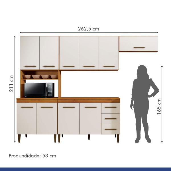 Imagem de Cozinha Modulada 10 Portas 3 Gavetas Atenas Kaiki Móveis