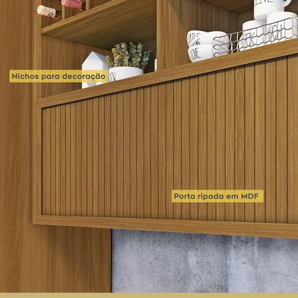 Cozinha Modulada 100% MDF 3 Peças Nesher Imperatriz Marrom Grafite Imagem de Cozinha Modulada 100% MDF 3 Peças Nesher Imperatriz Marrom Grafite