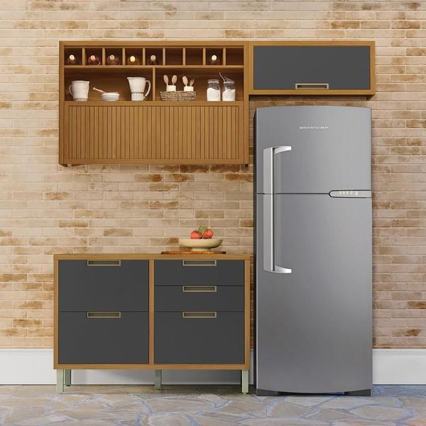 Cozinha Modulada 100% MDF 3 Peças Nesher Imperatriz Marrom Grafite Imagem de Cozinha Modulada 100% MDF 3 Peças Nesher Imperatriz Marrom Grafite
