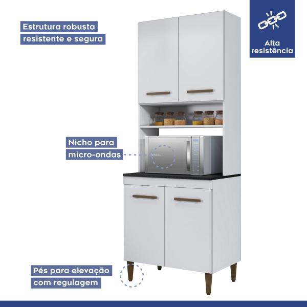 Imagem de Cozinha Modulada 12 Portas 3 Gavetas Atenas Kaiki Móveis