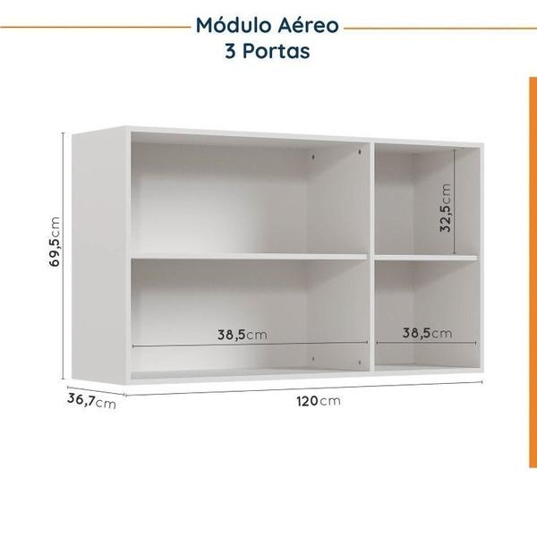 Imagem de Cozinha Modulada 2 Peças sem Tampo 1 Aéreo 3 Portas e 1 Balcão Pia Ipanema Cabecasa Madeiramadeira