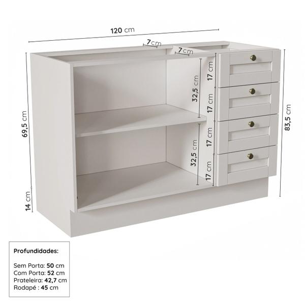 Imagem de Cozinha Modulada 2 Peças Sem Tampo 2 Balcões Arizona CabeCasa MadeiraMadeira