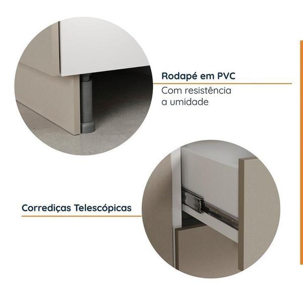 Imagem de Cozinha Modulada 2 Peças sem Tampo com Rodapé 1 Aéreo e 1 Balcão Ipanema Cabecasa Madeiramadeira