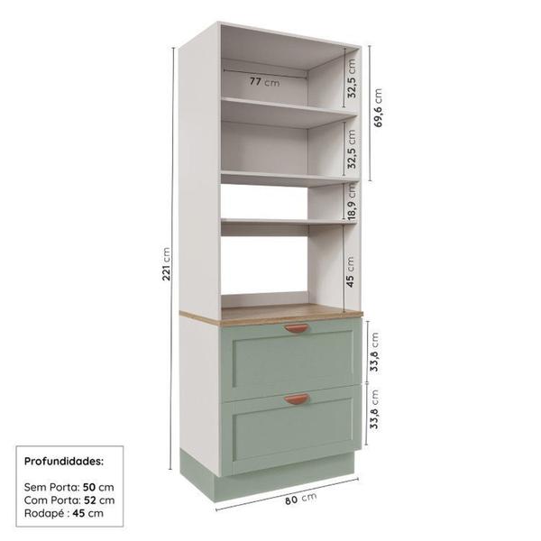 Imagem de Cozinha Modulada 4 Peças 1 Torre Microondas 1 Aéreo 2 Balcões Arizona Cabecasa Madeiramadeira