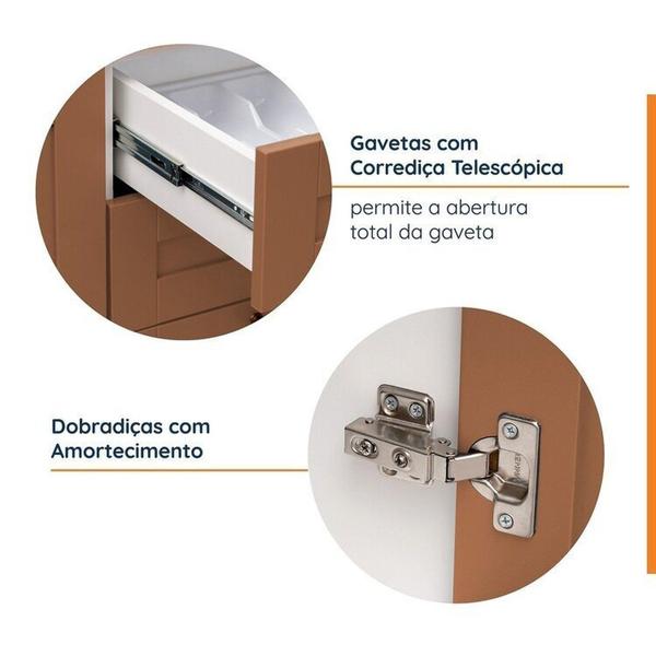 Imagem de Cozinha Modulada 4 Peças 1 Torre Microondas 1 Aéreo 2 Balcões Arizona Cabecasa Madeiramadeira