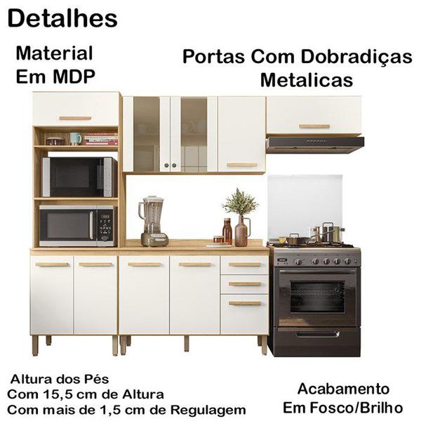 Imagem de Cozinha Modulada 4 Peças 17010 Freijo Off White Cristal Nicioli