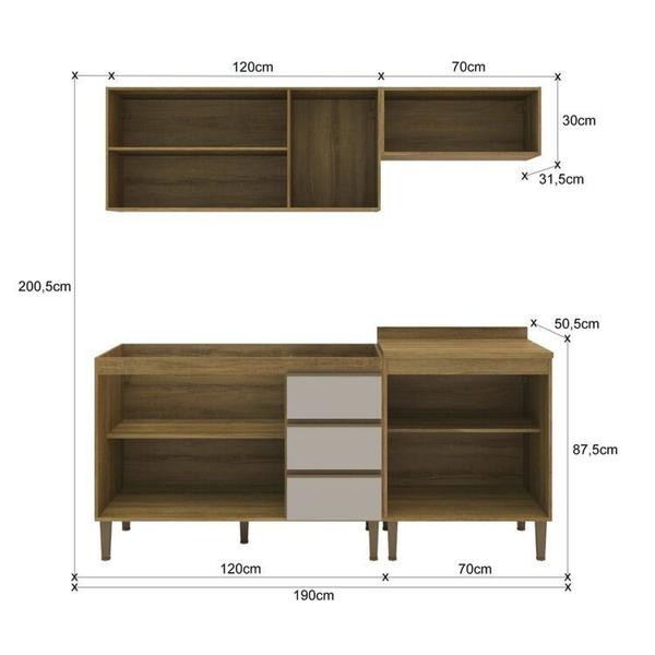 Imagem de Cozinha Modulada 4 Peças 2 Aéreos 2 Balcões Margarida