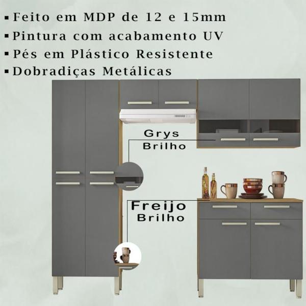 Imagem de Cozinha Modulada 4 Peças 222cm 2936 Freijo Gris KTP