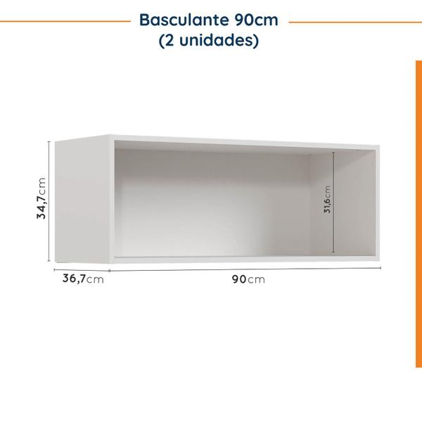 Imagem de Cozinha Modulada 4 Peças com Tampo 3 Aéreos 5 Portas e 1 Balcão Ipanema CabeCasa MadeiraMadeira