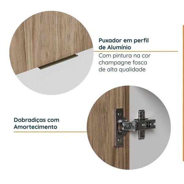 Imagem de Cozinha Modulada 4 Peças com Tampo com Rodapé 2 Aéreos e 2 Balcões Ipanema CabeCasa MadeiraMadeira