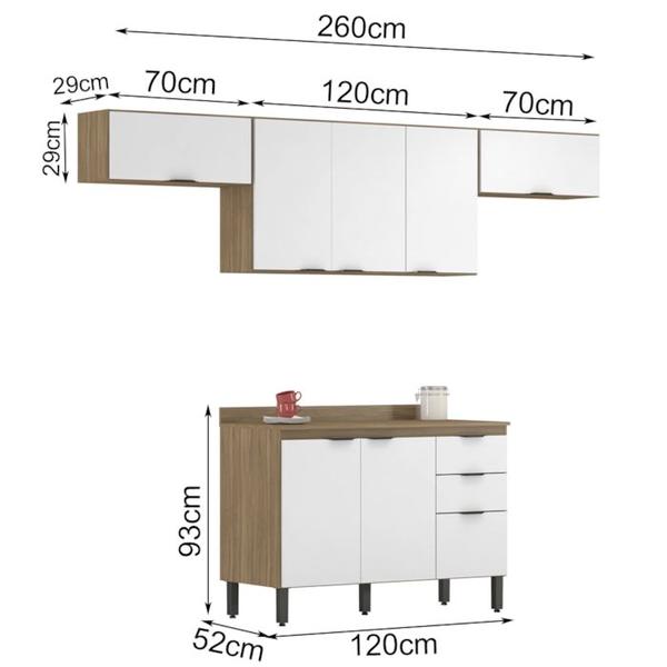 Imagem de Cozinha Modulada 4 Peças FRCZ3 Amendola Branco Demobile