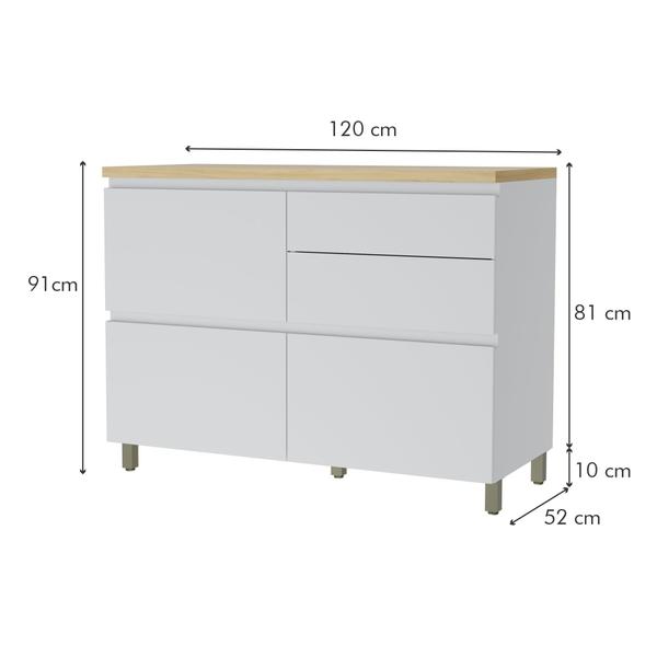 Imagem de Cozinha Modulada 4 Peças Ripado Nesher 100% MDF Rainha