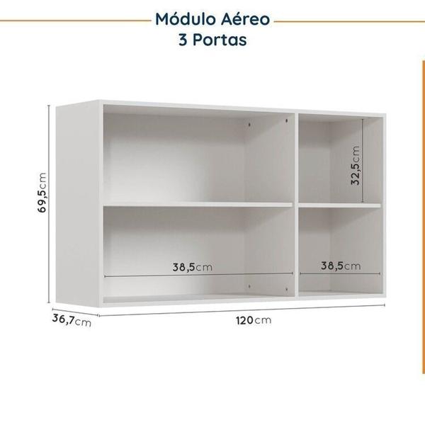 Imagem de Cozinha Modulada 4 Peças sem Tampo sem Rodapé 2 Aéreos e 2 Balcões Ipanema CabeCasa MadeiraMadeira